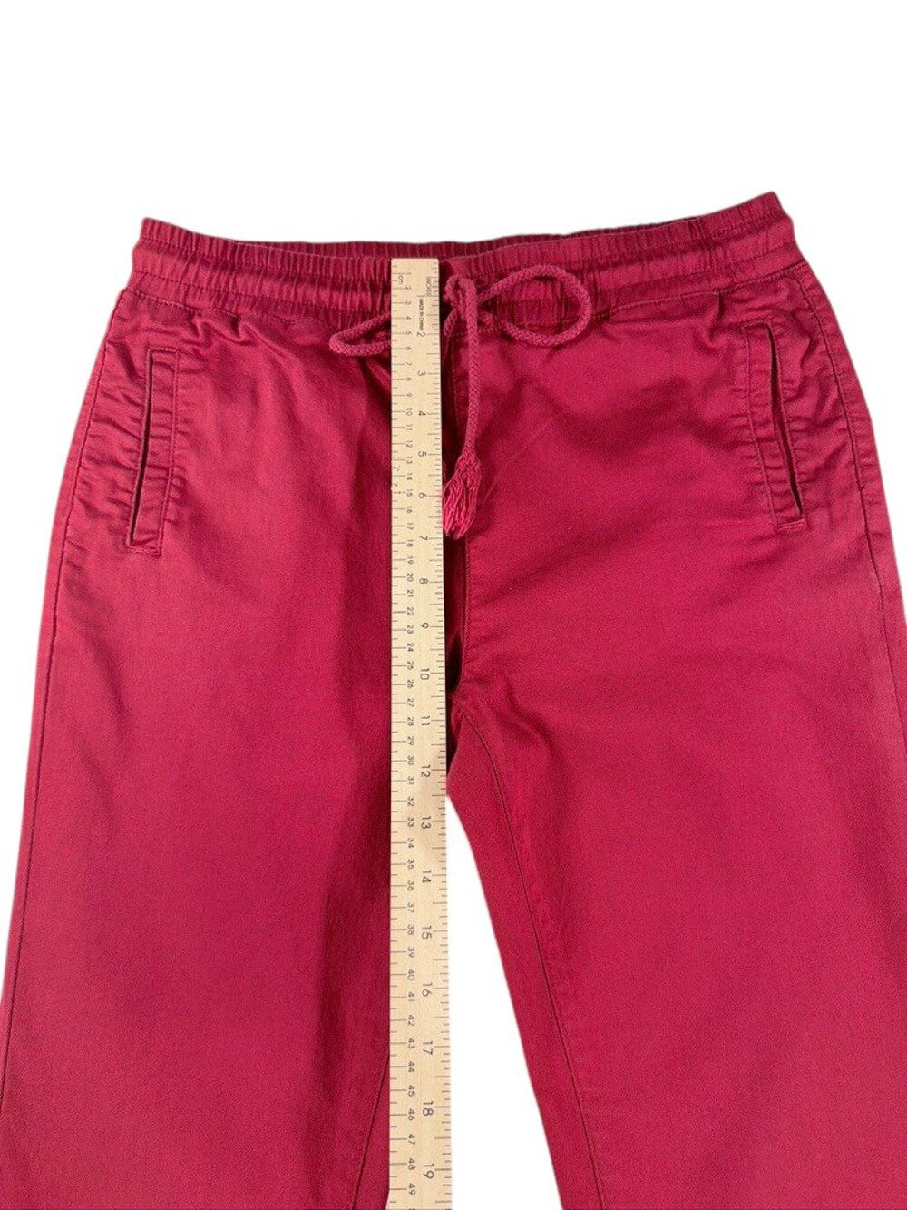 Women's Burgundy Casual Jogger Pants Size 13/14 Elastic Waist Drawstring - Picture 10 of 12
